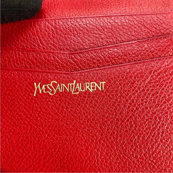 Yves Saint Laurent Vibrant Red Leather Accessory - Picture 11 of 13
